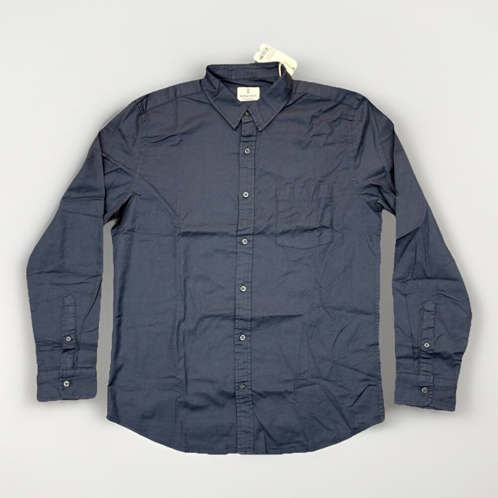 Mutual Weave Men's Button Down Shirt Size L Tall Ombre Blue Long Sleeves NWT $50